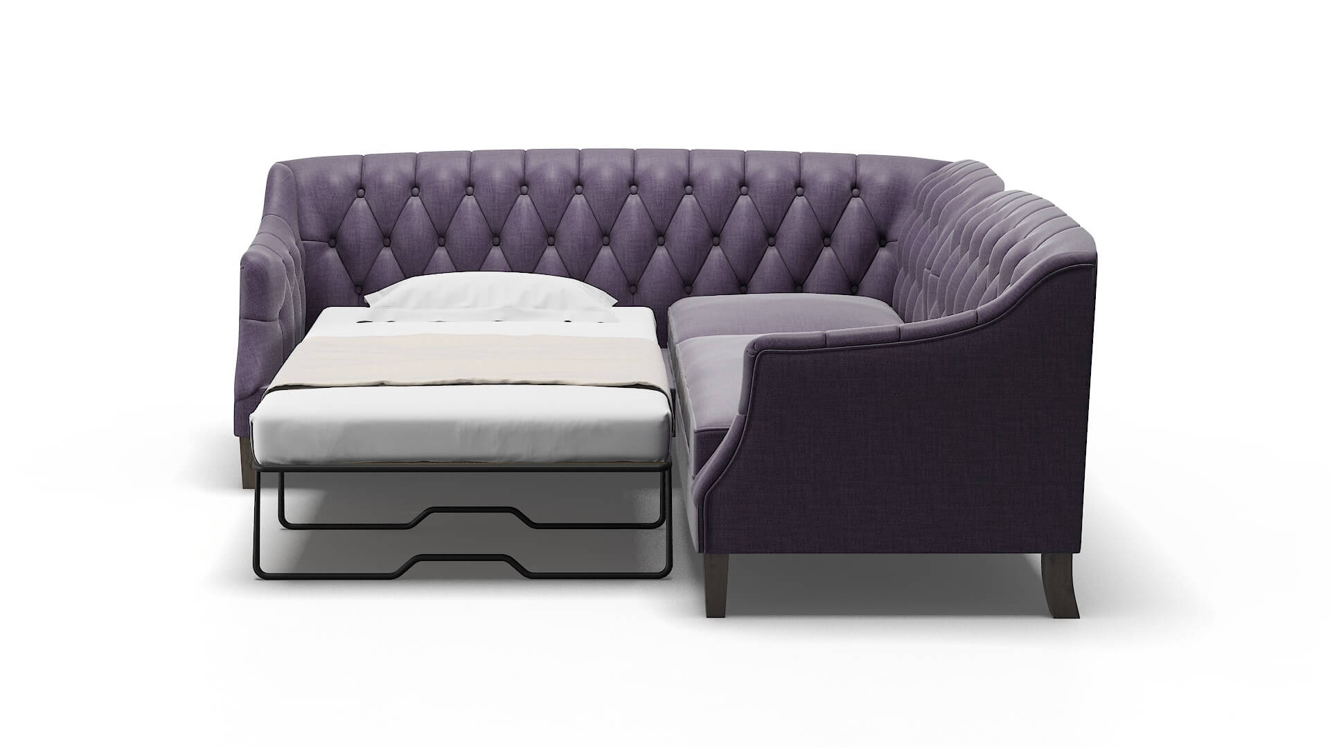 Shiraz Tess Blackberry Sectional Sleeper Espresso legs 1