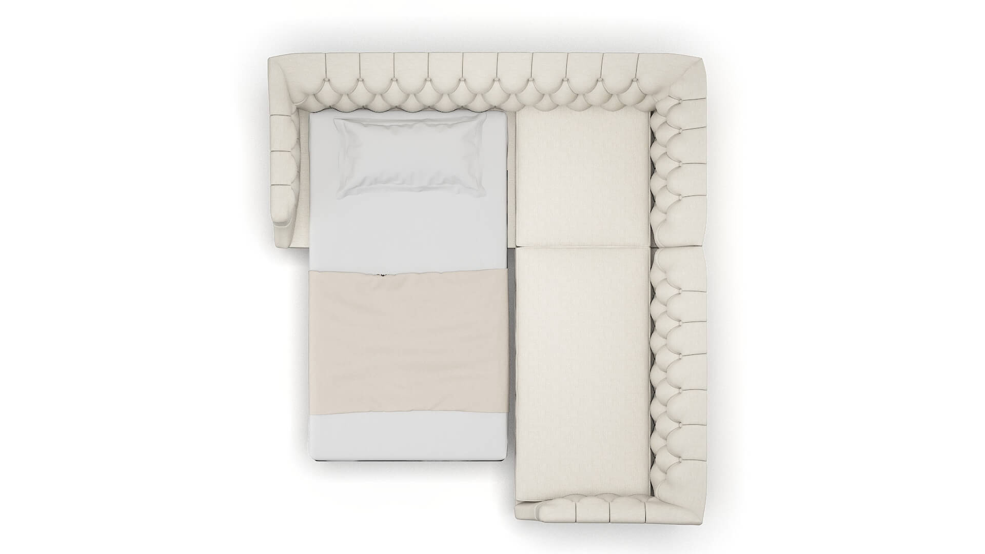 Shiraz Venus Cream Sectional Sleeper Espresso legs 3