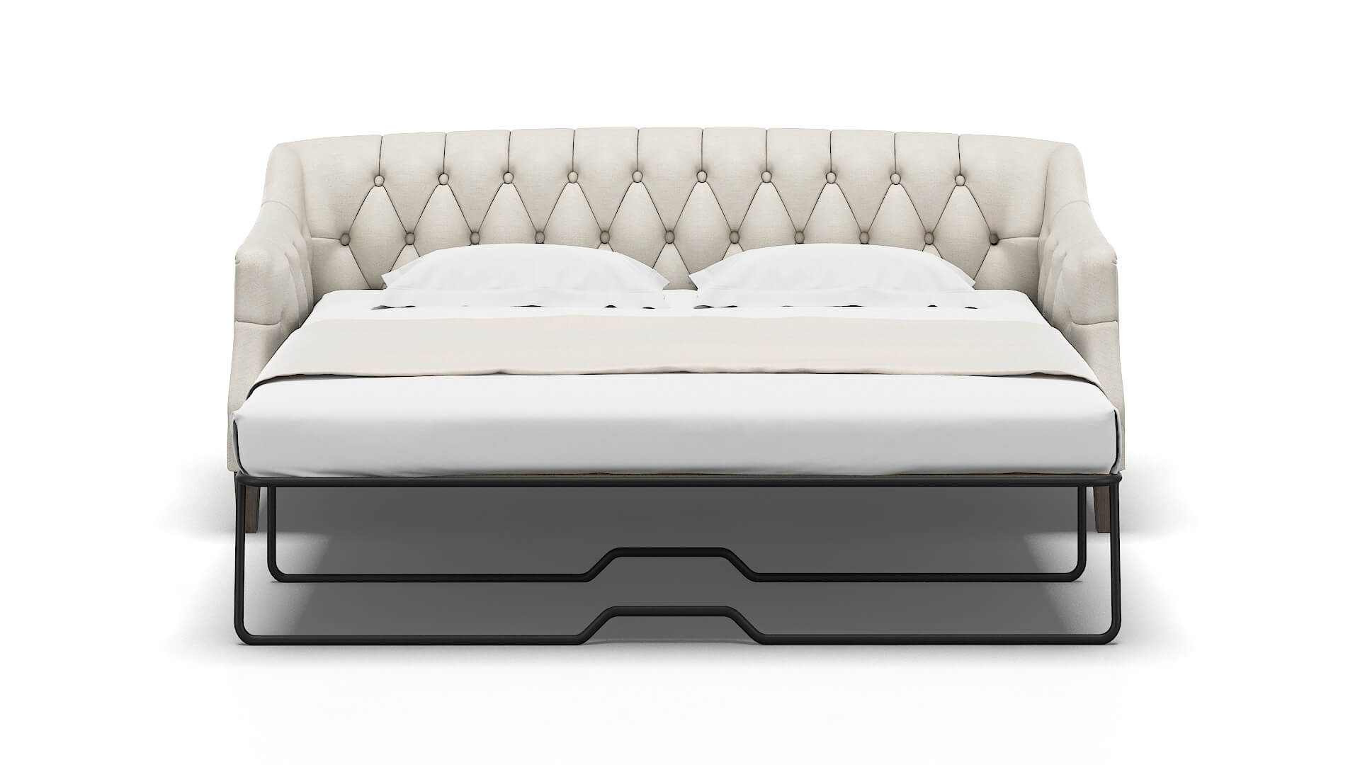 Shiraz Venus Cream Sofa Sleeper Espresso legs 1