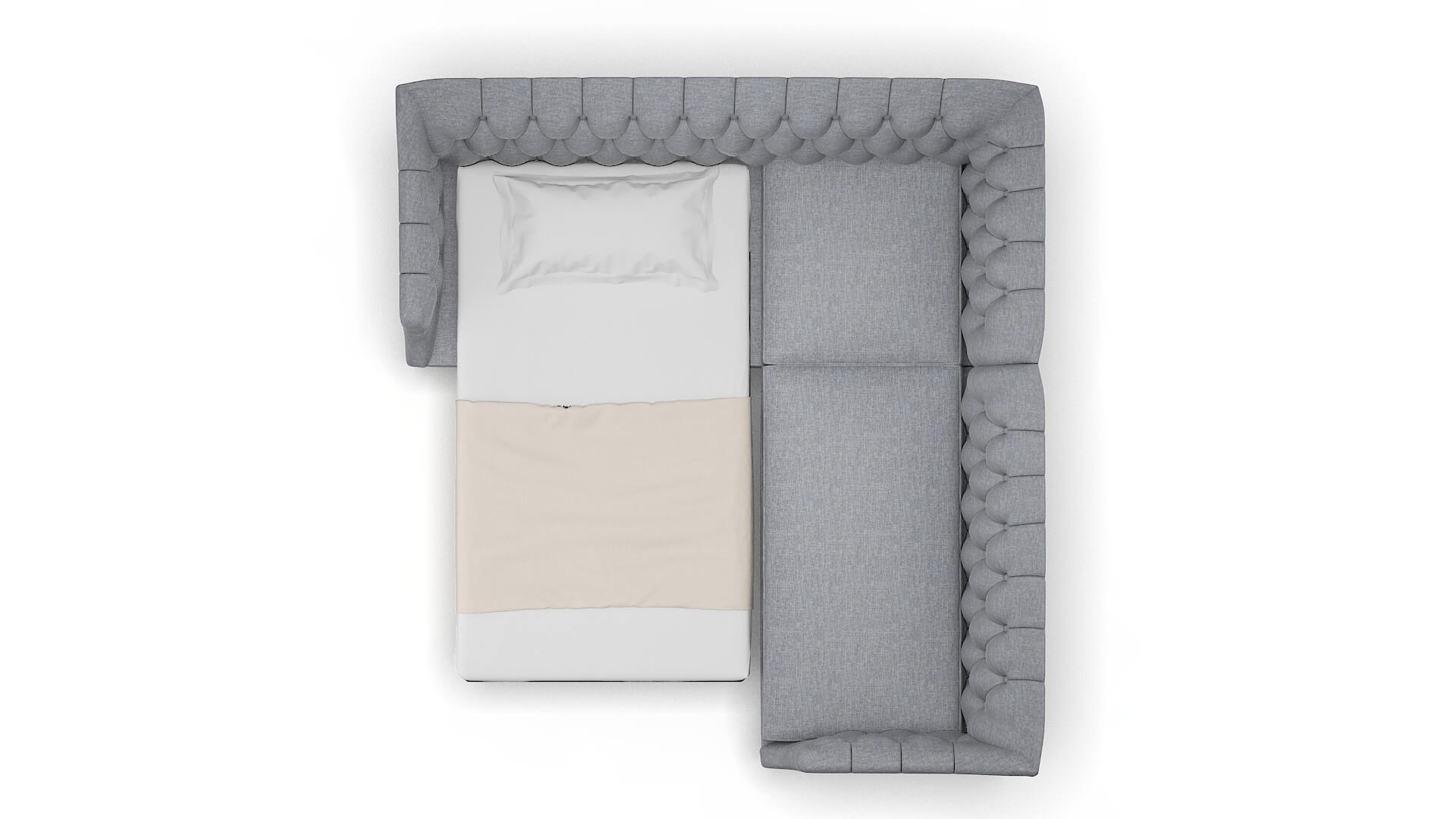 Shiraz Venus Mist Sectional Sleeper Espresso legs 3