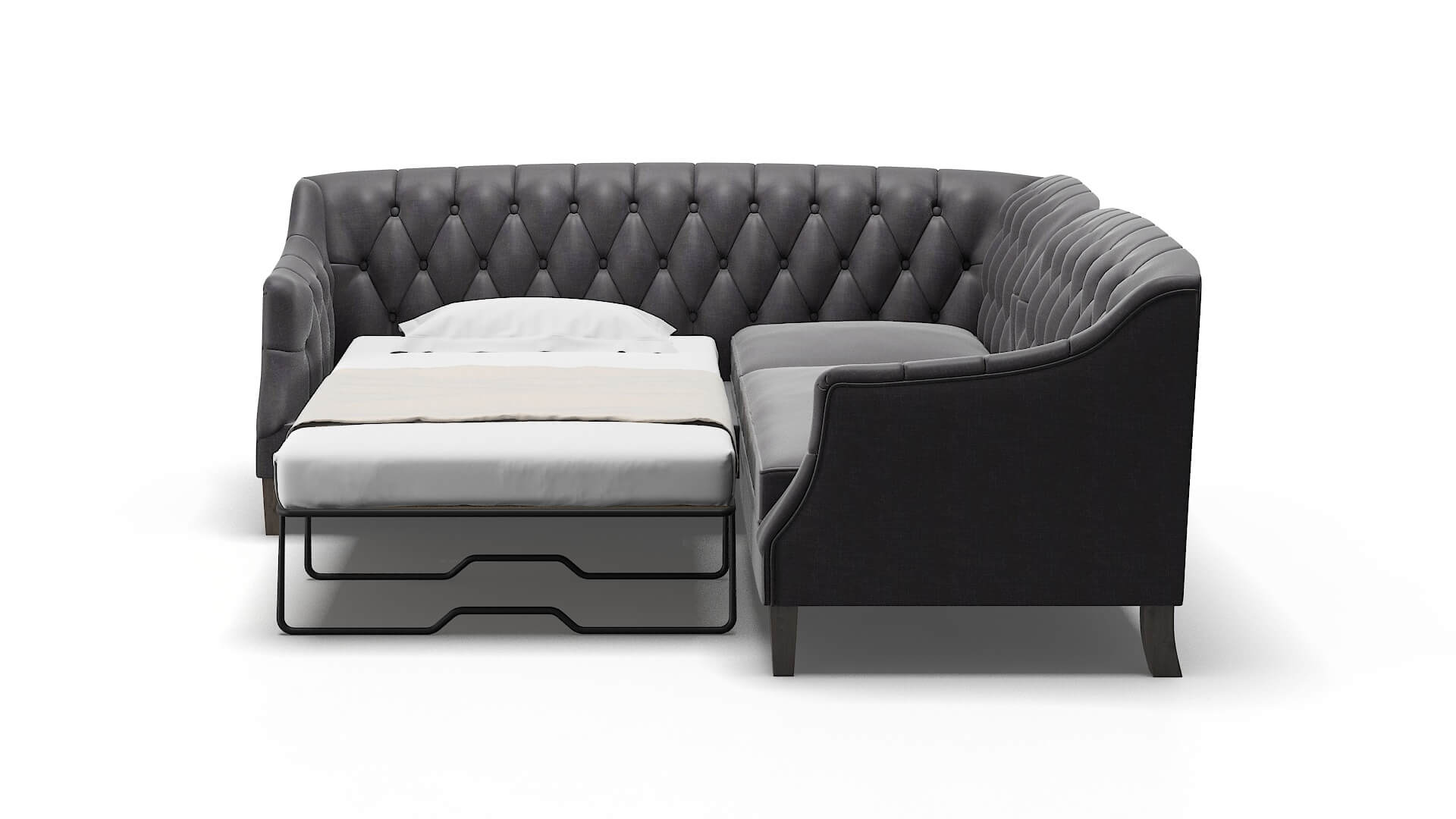 Shiraz Venus Onyx Sectional Sleeper Espresso legs 1