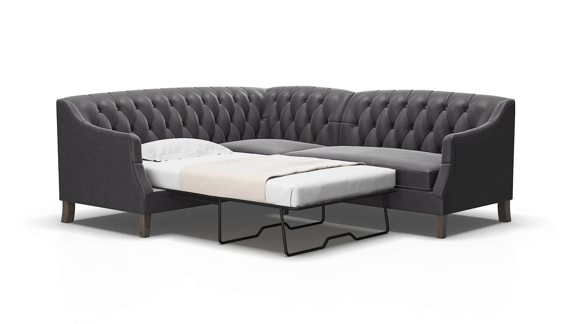 Shiraz Venus Onyx Sectional Sleeper Espresso legs 2