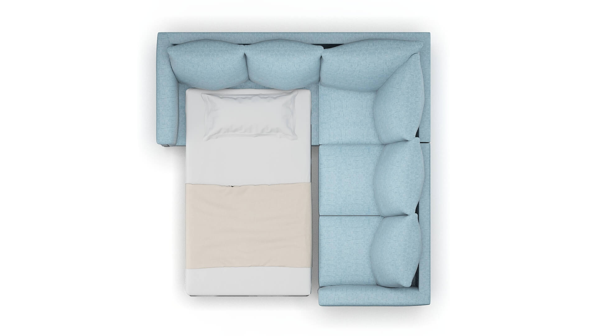 Sofia Atlas Turquoise Sectional Sleeper Espresso legs 3
