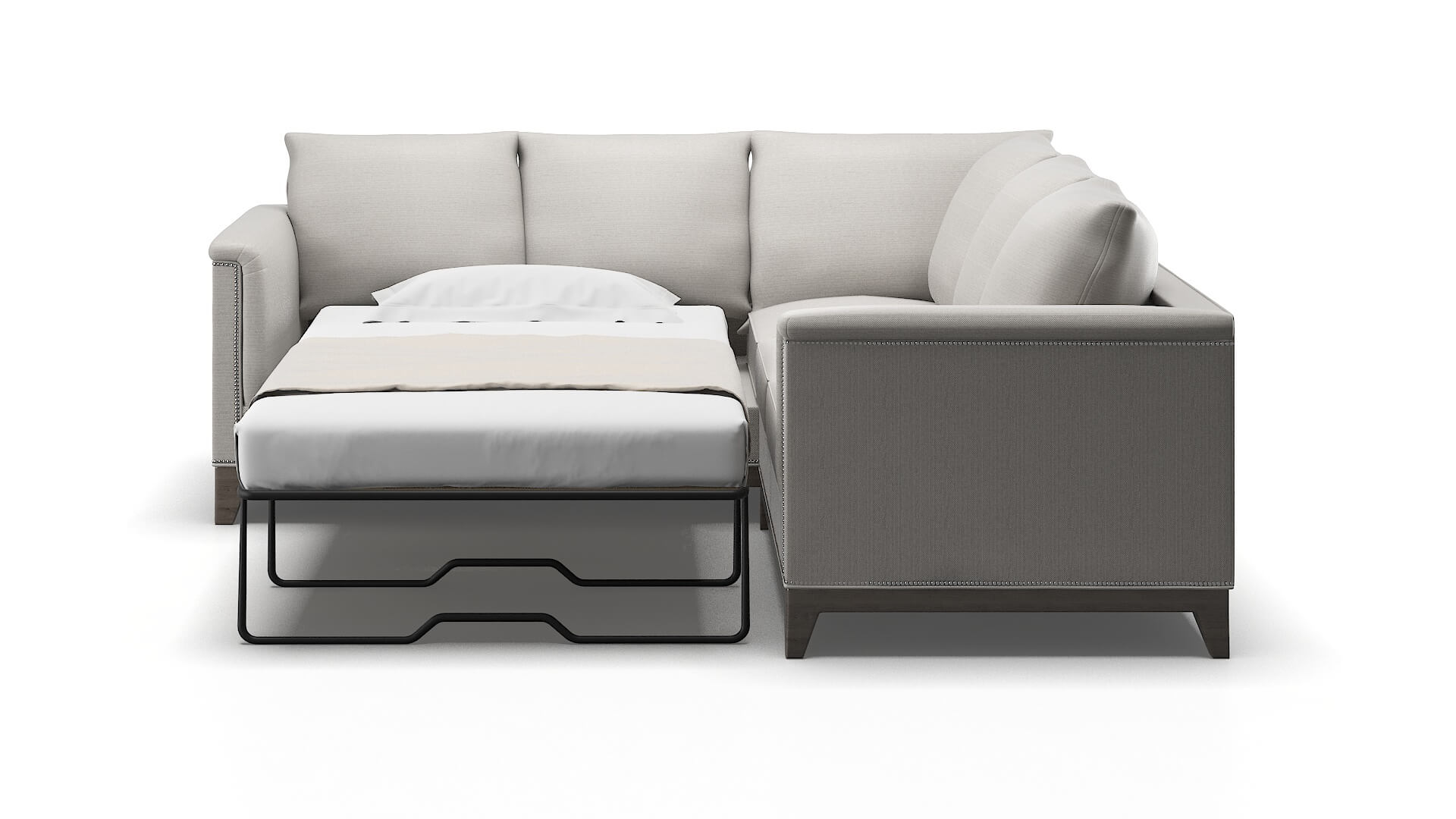 Sofia Avenger Dolphin Sectional Sleeper Espresso legs 1