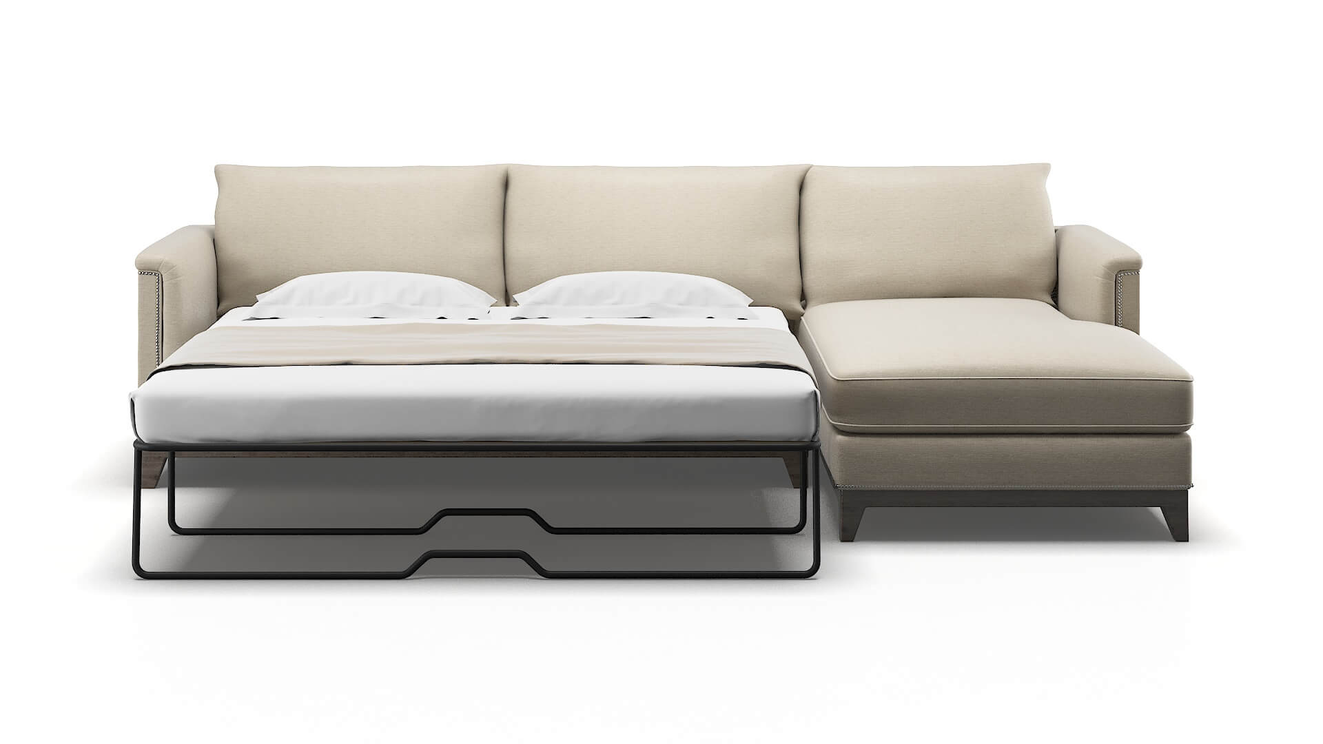 Sofia Avenger Pumice Panel Sleeper Espresso legs 1