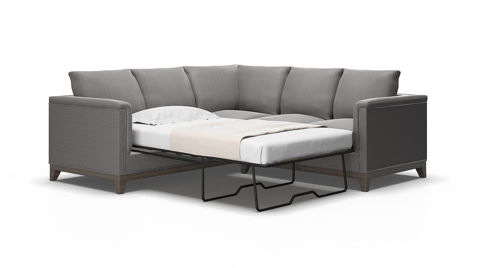 Sofia Avenger zinc Sectional sleeper Espresso Legs  2