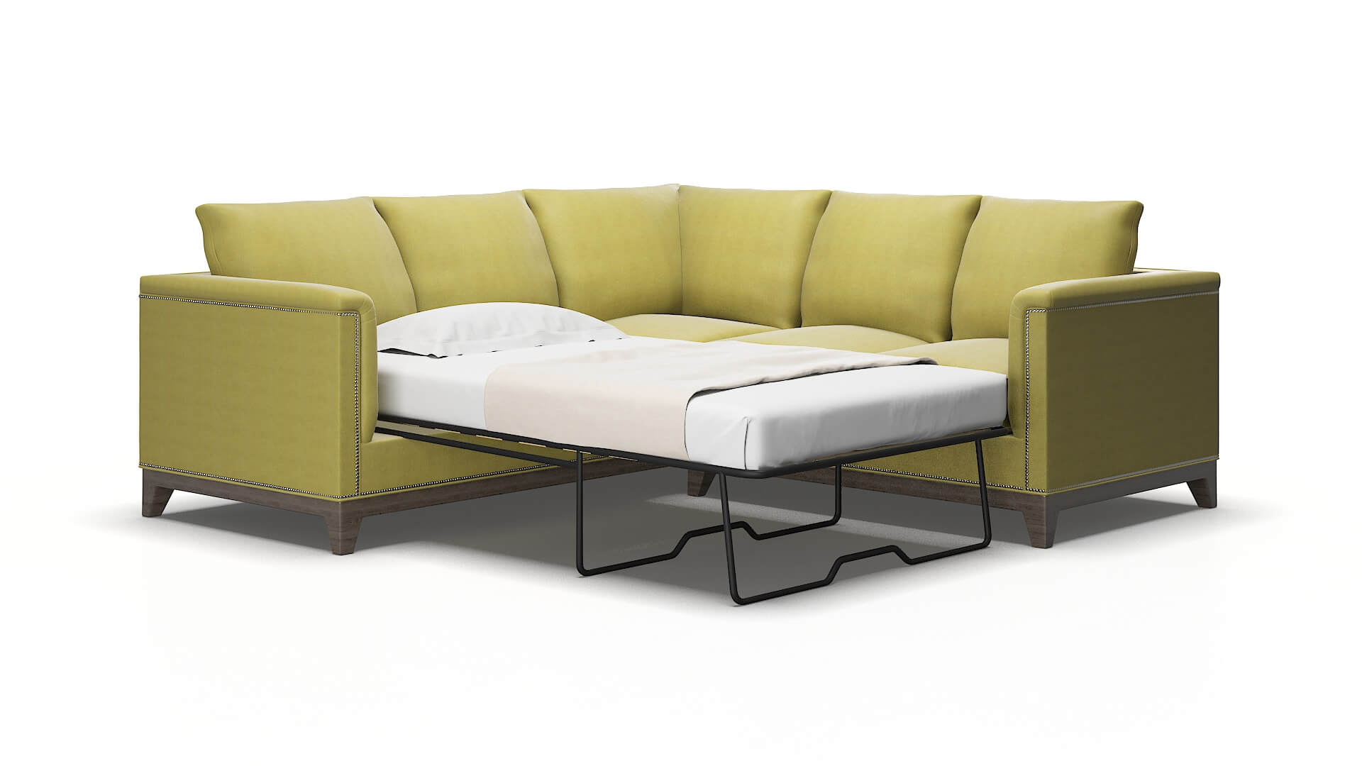 Sofia Bella apple Sectional sleeper Espresso Legs  2