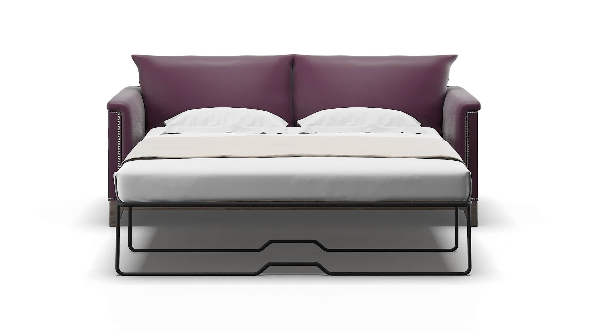 Sofia Bella Aubergine Sofa Sleeper Espresso legs 1