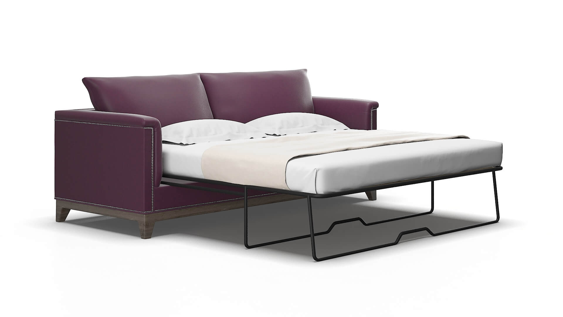 Sofia Bella aubergine Sofa sleeper Espresso Legs  2