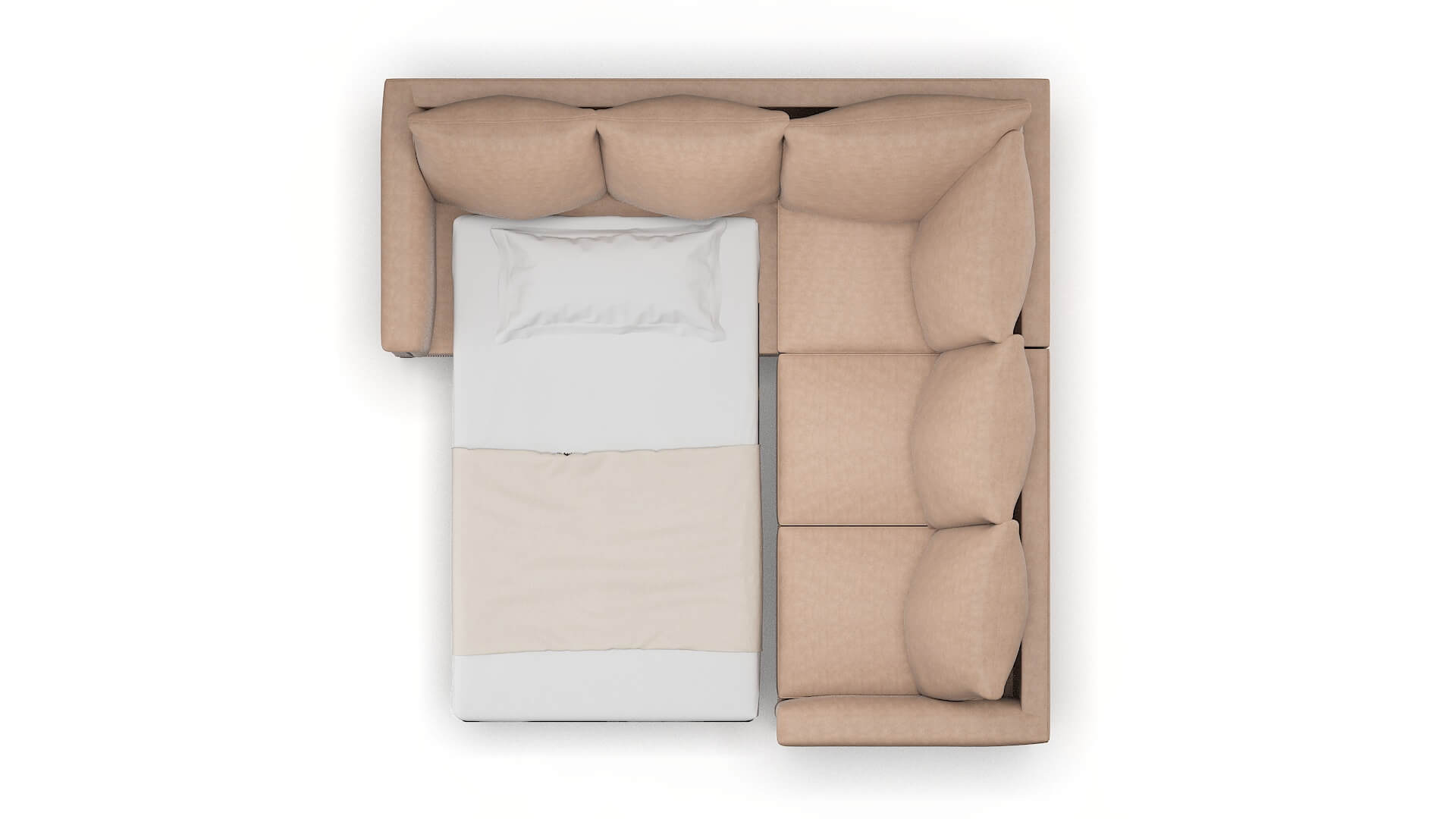 Sofia Bella Cocoa Sectional Sleeper Espresso legs 3