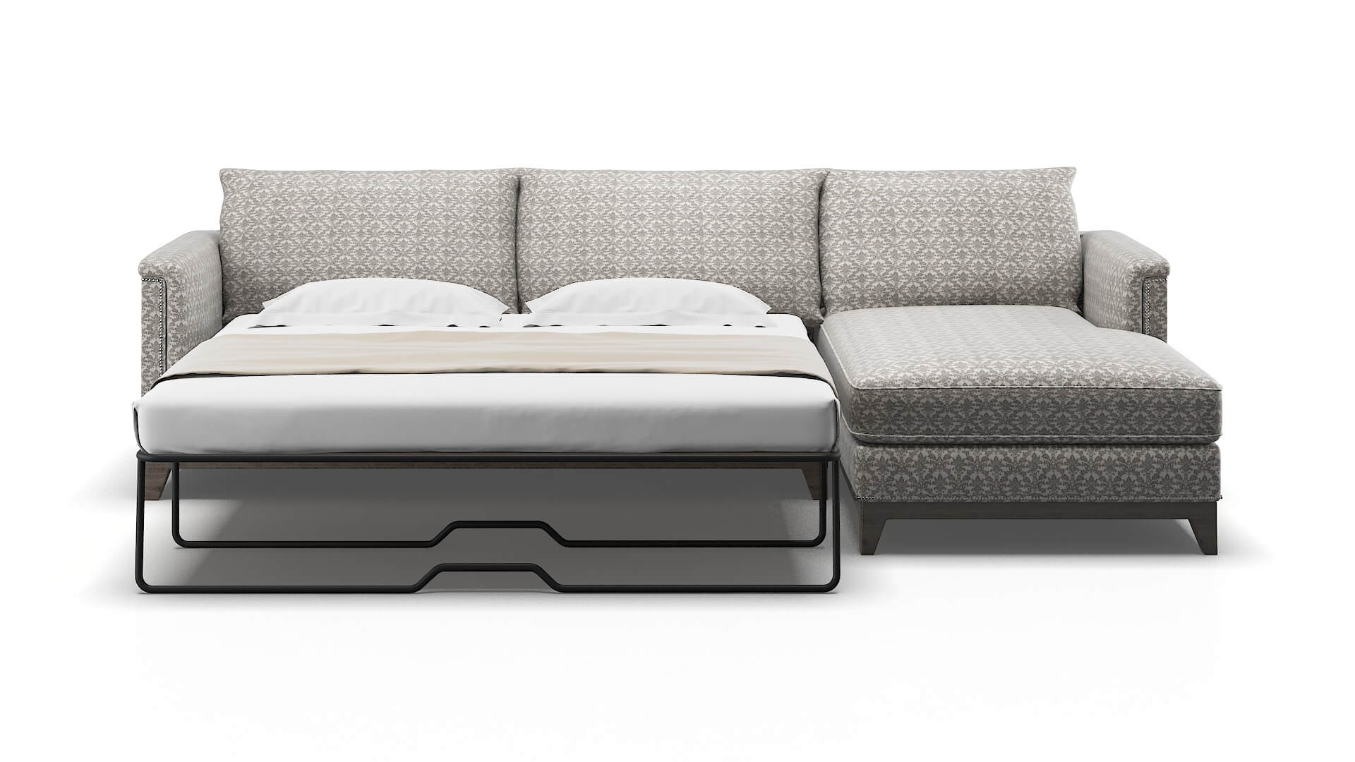 Sofia Bergamo Dove Panel Sleeper Espresso legs 1