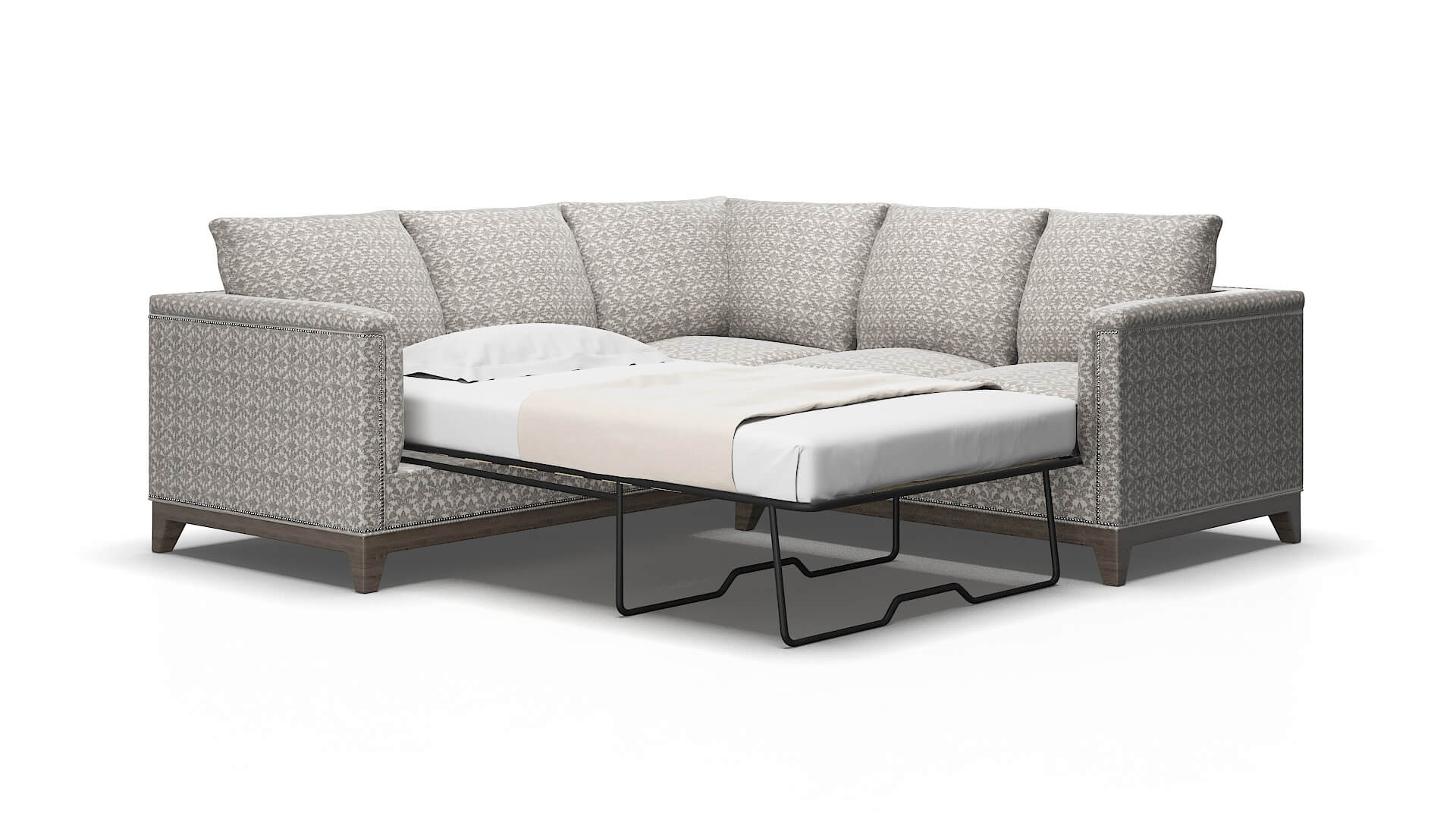 Sofia Bergamo dove Sectional sleeper Espresso Legs  2