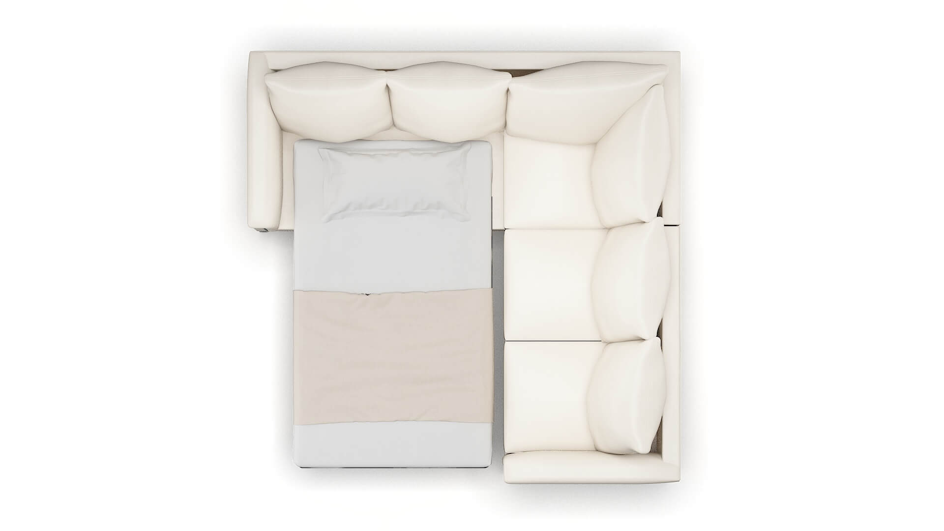 Sofia Blanche Milky Sectional Sleeper Espresso legs 3