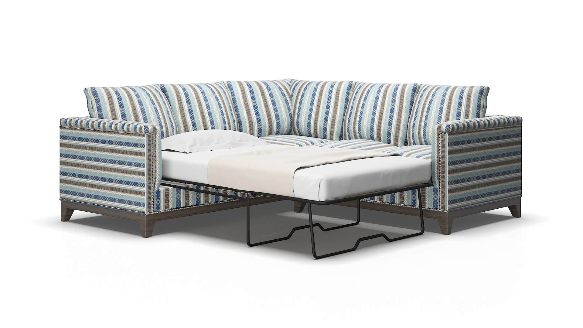 Sofia Bodhi Indigo Sectional Sleeper Espresso legs 2