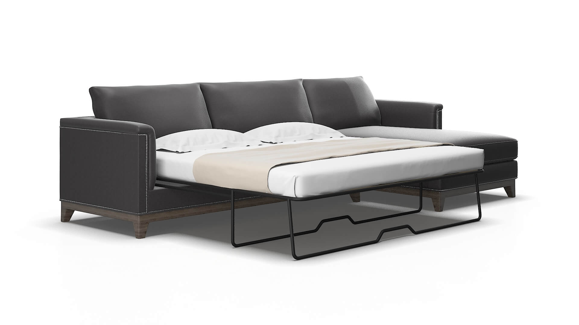Sofia Catalina charcoal Panel sleeper Espresso Legs  2