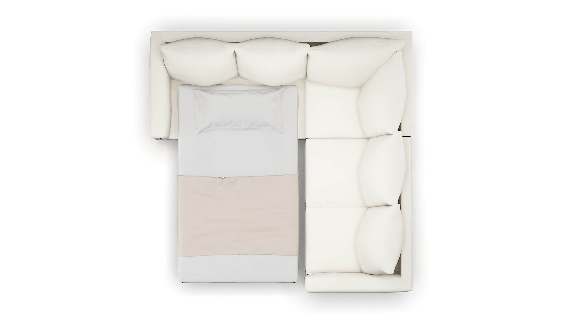 Sofia Catalina Ivory Sectional Sleeper Espresso legs 3