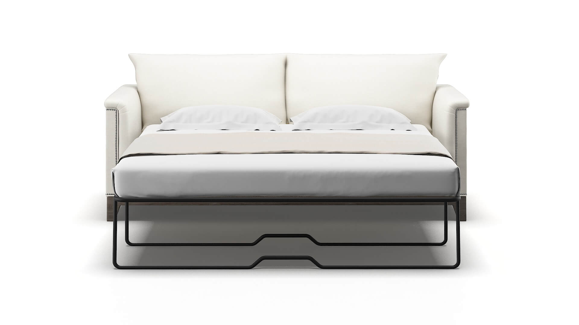 Sofia Catalina Ivory Sofa Sleeper Espresso legs 1