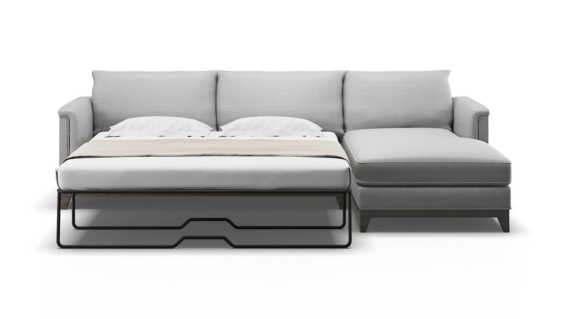 Sofia Catalina Silver Panel Sleeper Espresso legs 1