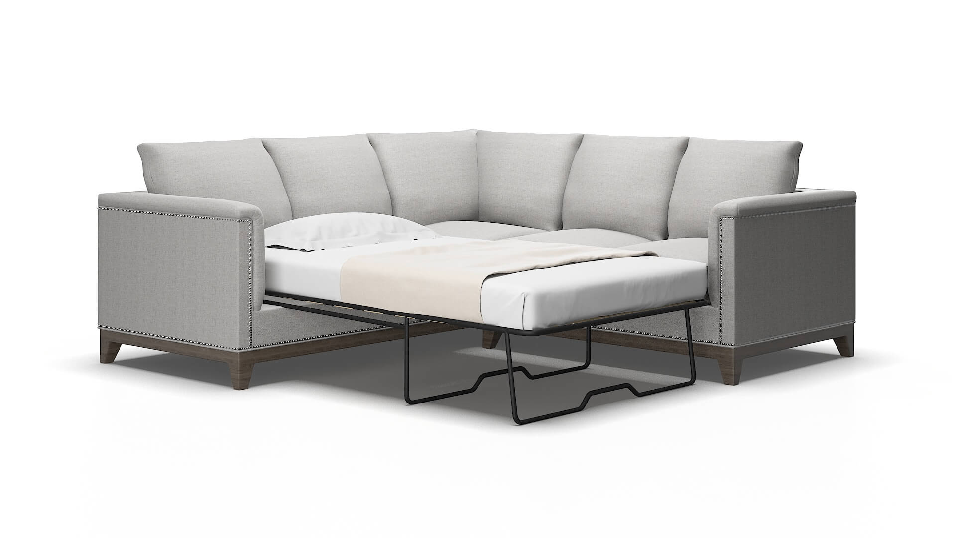 Sofia Catalina silver Sectional sleeper Espresso Legs  2