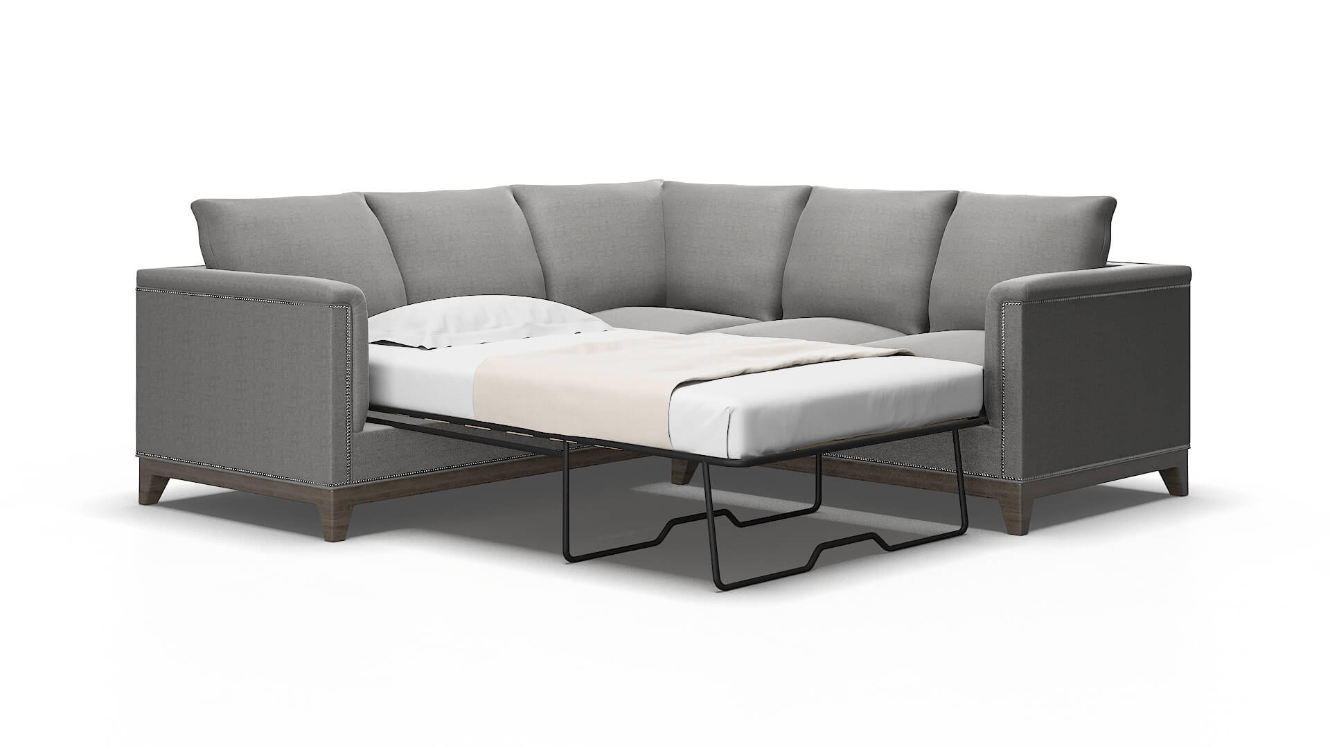 Sofia Catalina steel Sectional sleeper Espresso Legs  2
