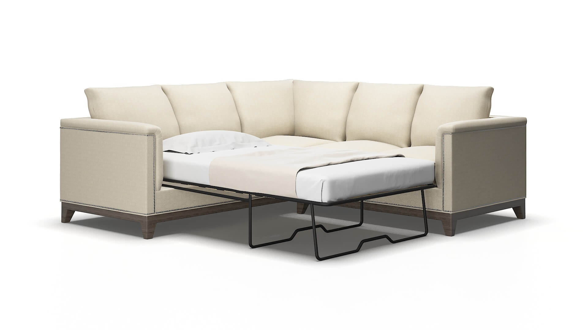 Sofia Catalina wheat Sectional sleeper Espresso Legs  2