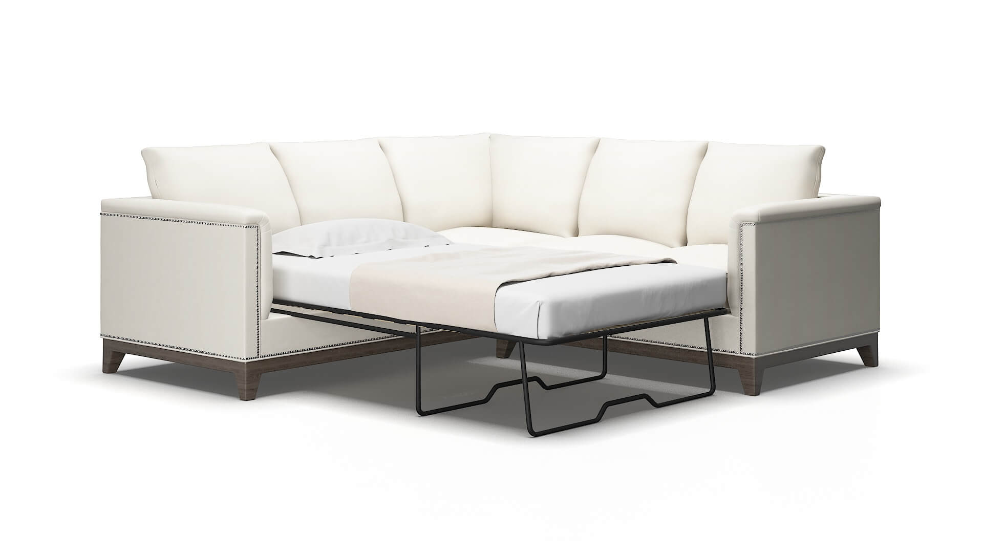 Sofia Chance bone Sectional sleeper Espresso Legs  2