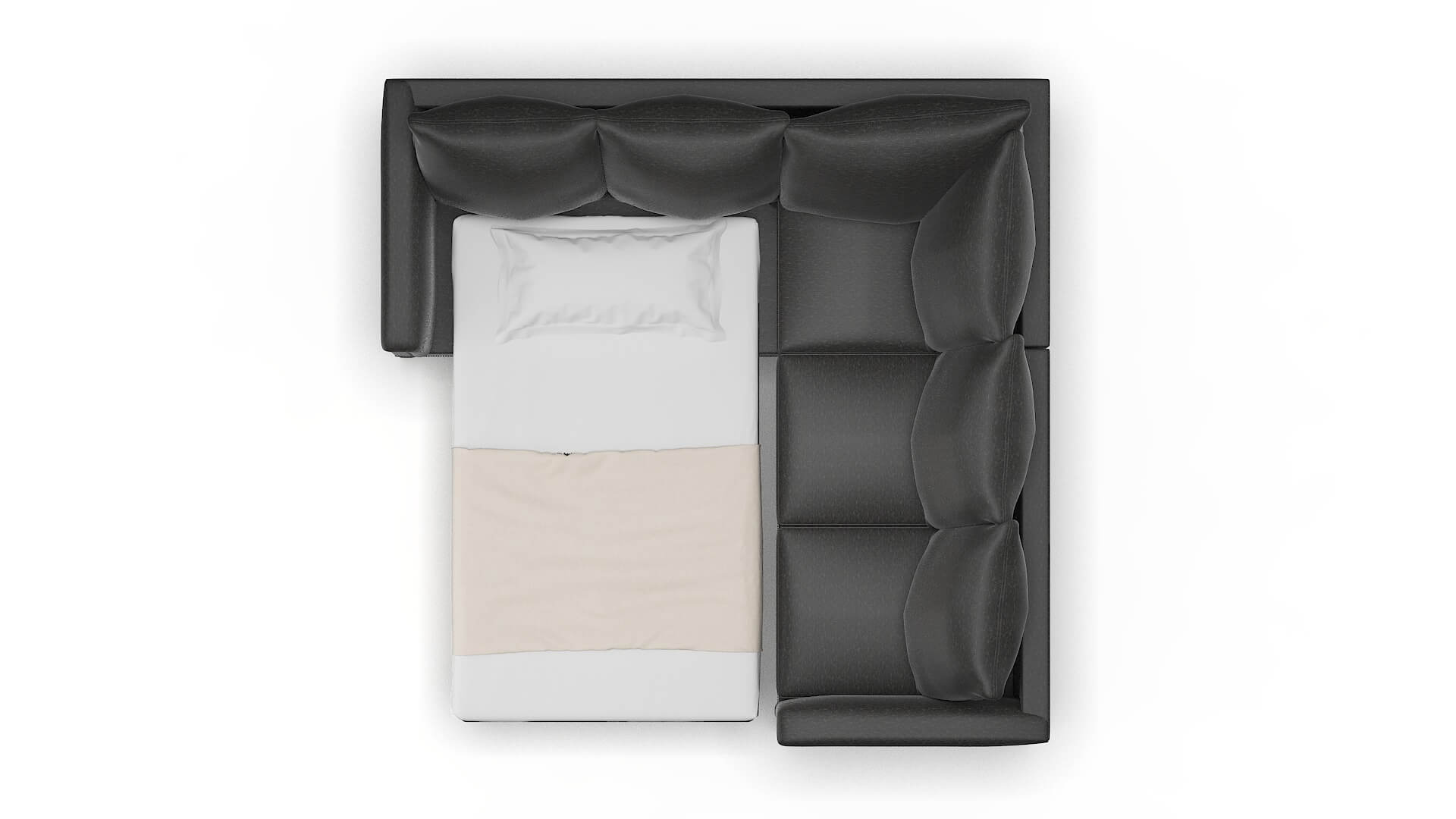 Sofia Chance Denim Sectional Sleeper Espresso legs 3