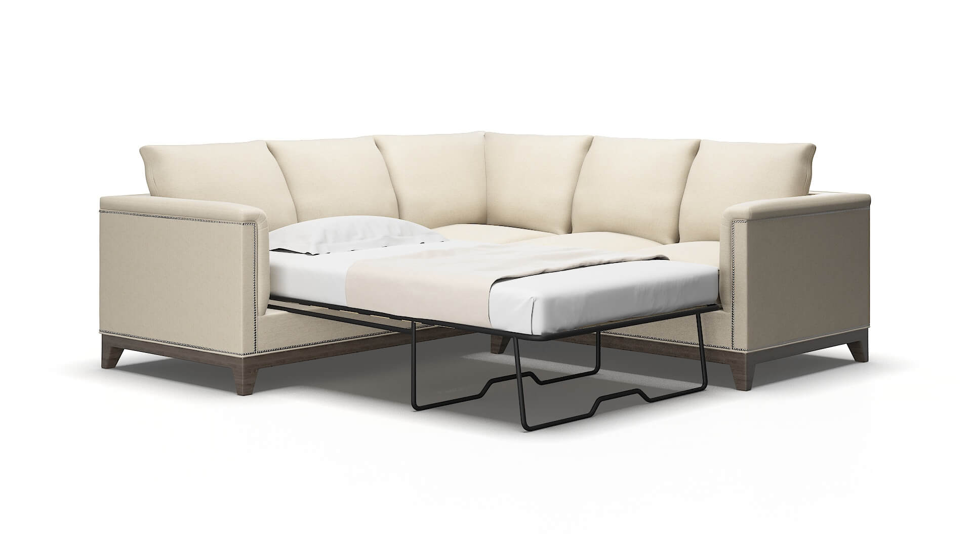 Sofia Chance sand Sectional sleeper Espresso Legs  2