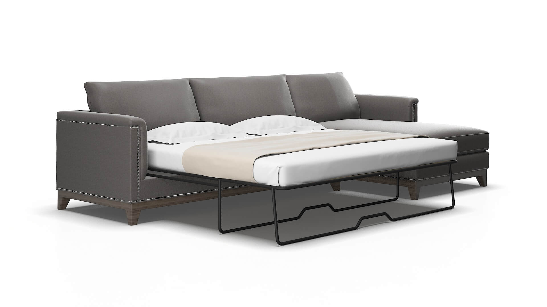 Sofia Cosmo charcoal Panel sleeper Espresso Legs  2