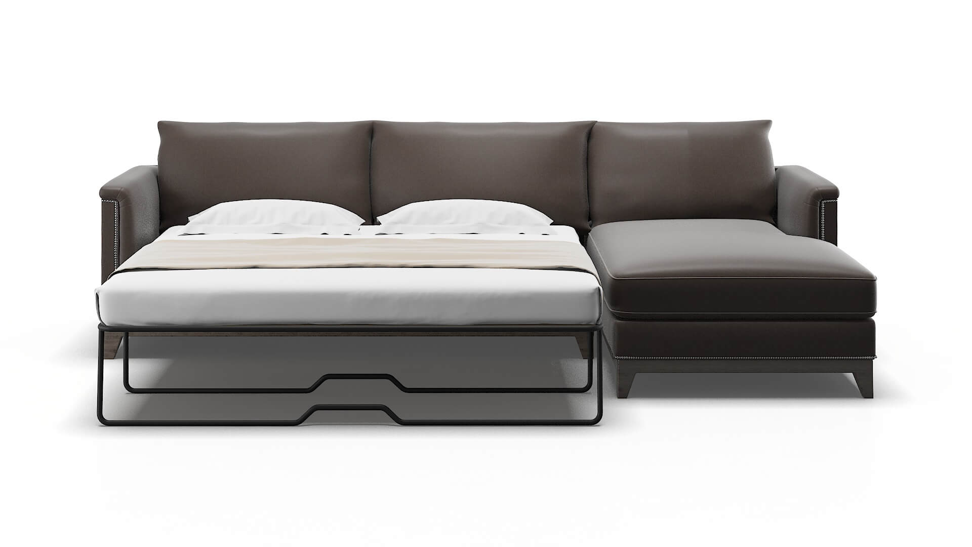 Sofia Cosmo Chocolate Panel Sleeper Espresso legs 1