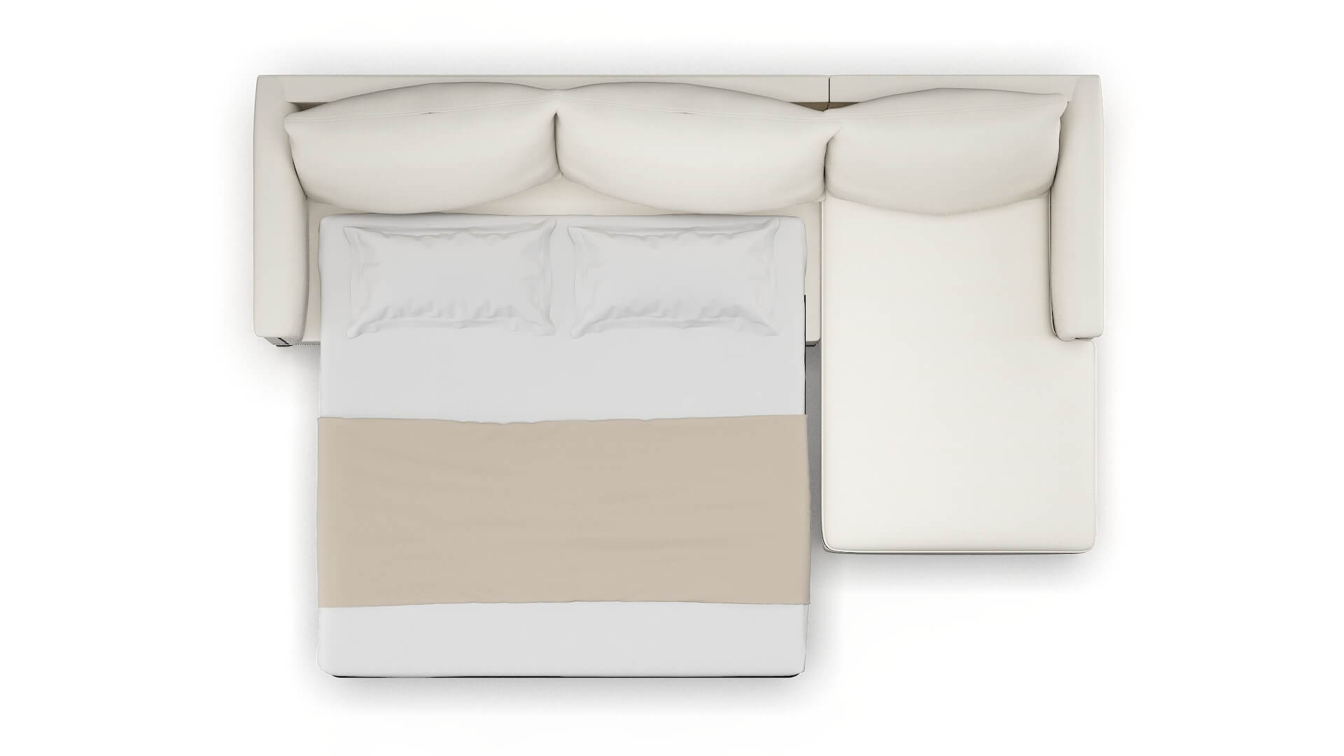 Sofia Cosmo Ivory Panel Sleeper Espresso legs 3
