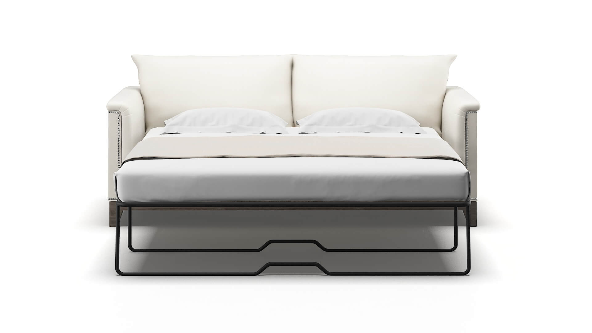 Sofia Cosmo Ivory Sofa Sleeper Espresso legs 1