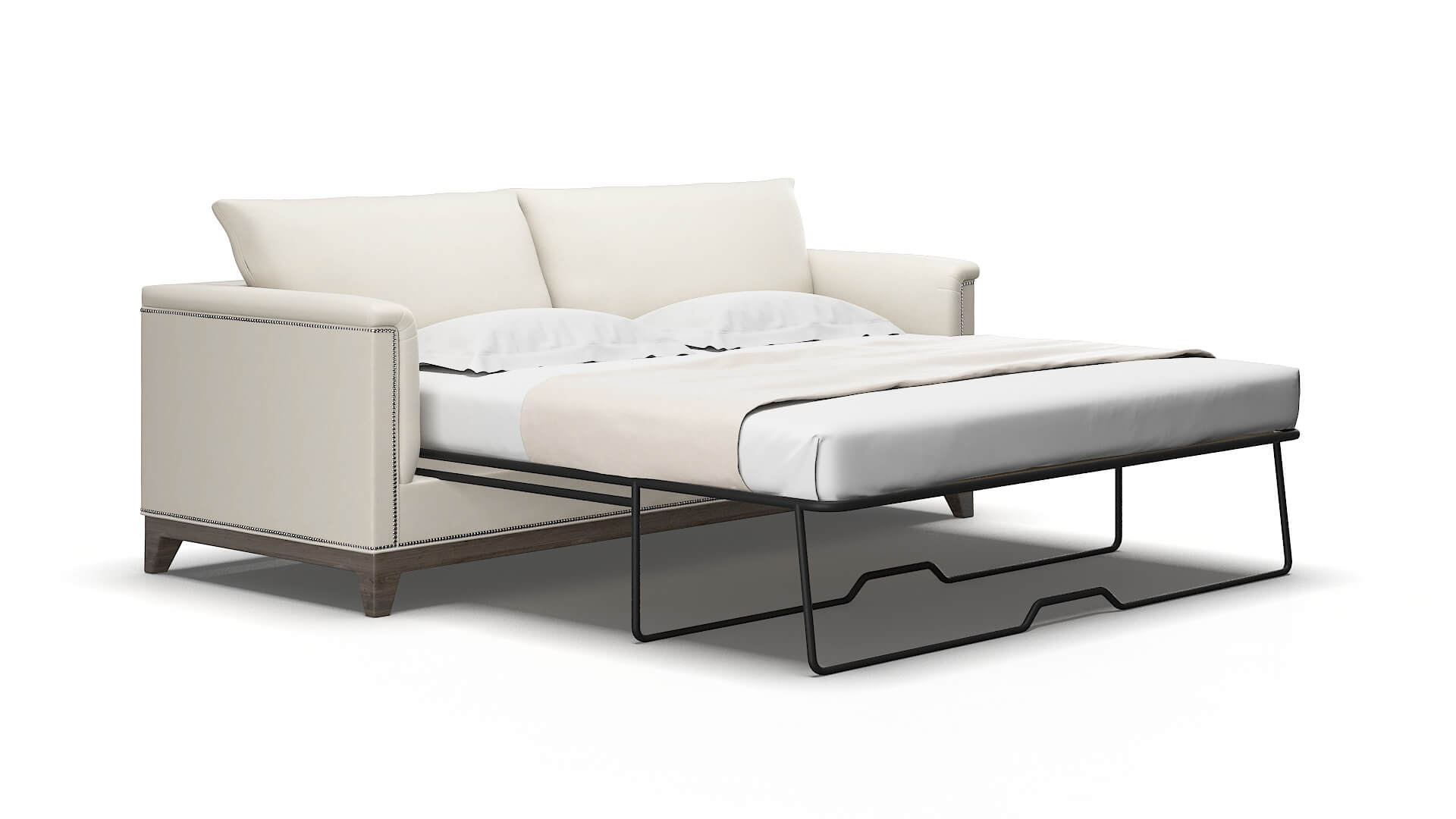 Sofia Cosmo Sand Sofa Sleeper Espresso legs 2