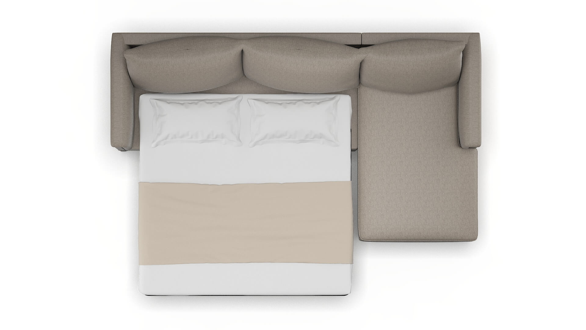 Sofia Cosmo Taupe Panel Sleeper Espresso legs 3