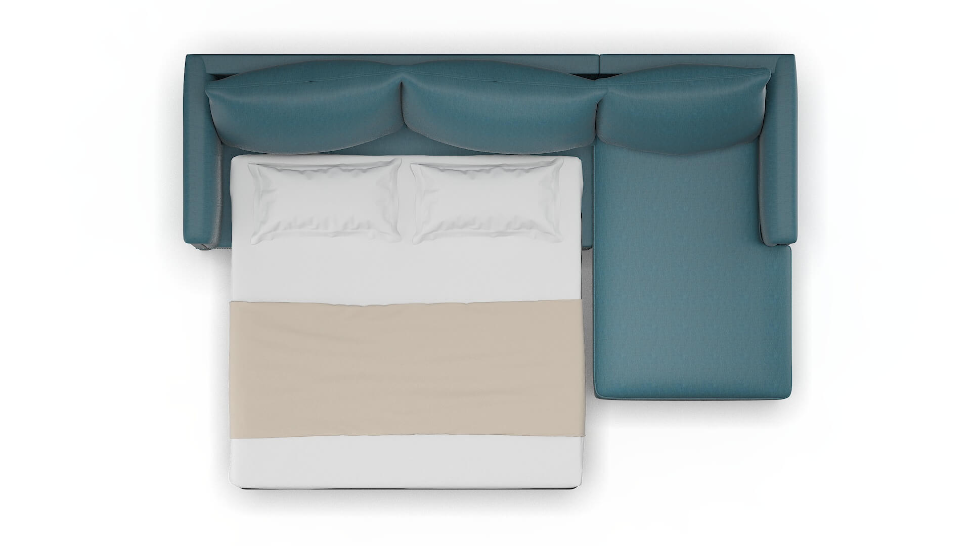 Sofia Cosmo Teal Panel Sleeper Espresso legs 3