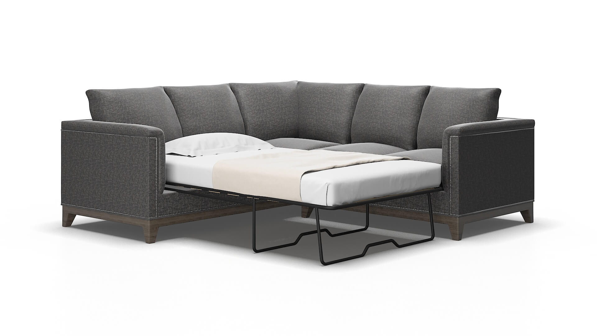 Sofia Curious pacific Sectional sleeper Espresso Legs  2