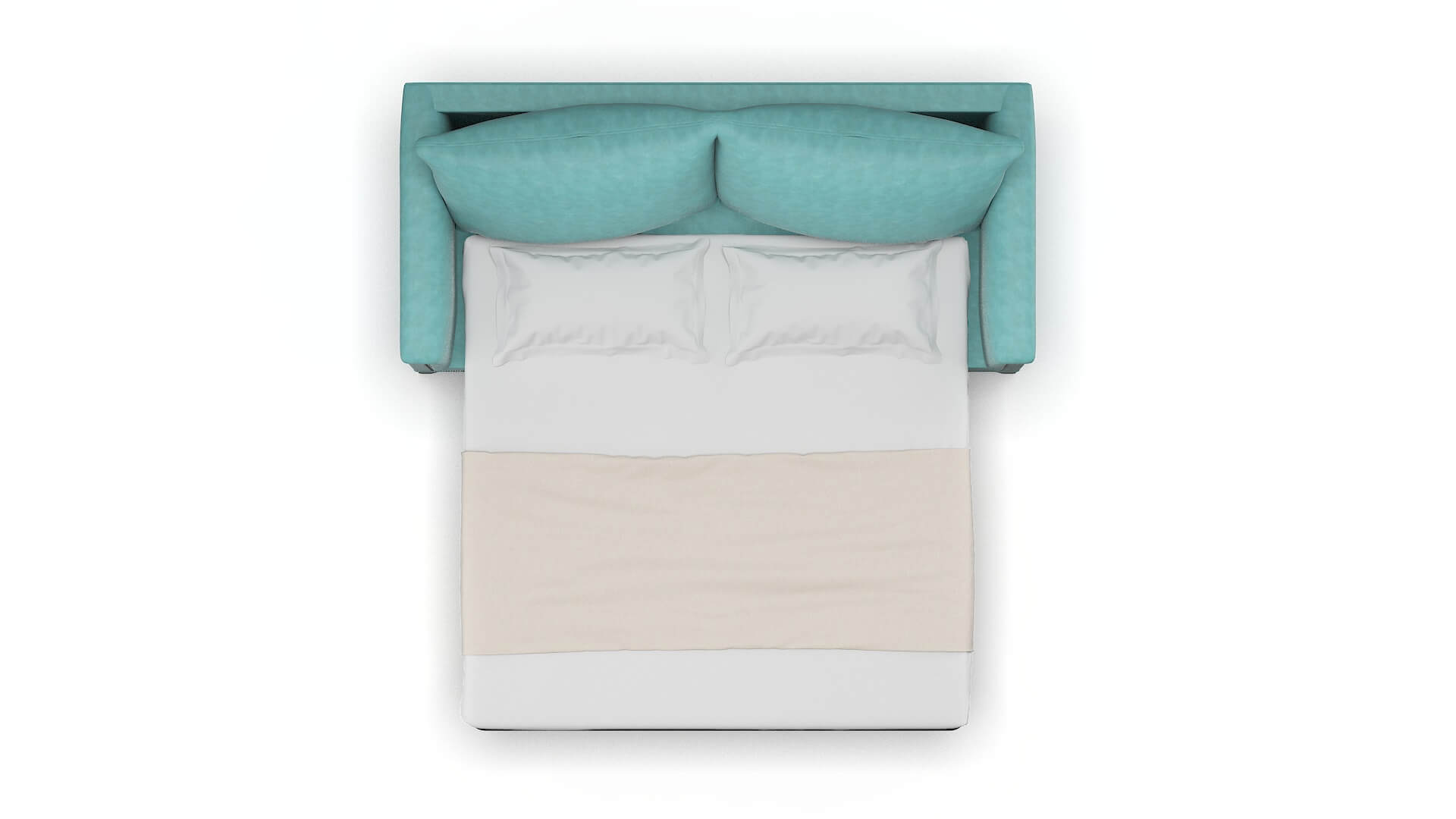 Sofia Curious Turquoise Sofa Sleeper Espresso legs 3