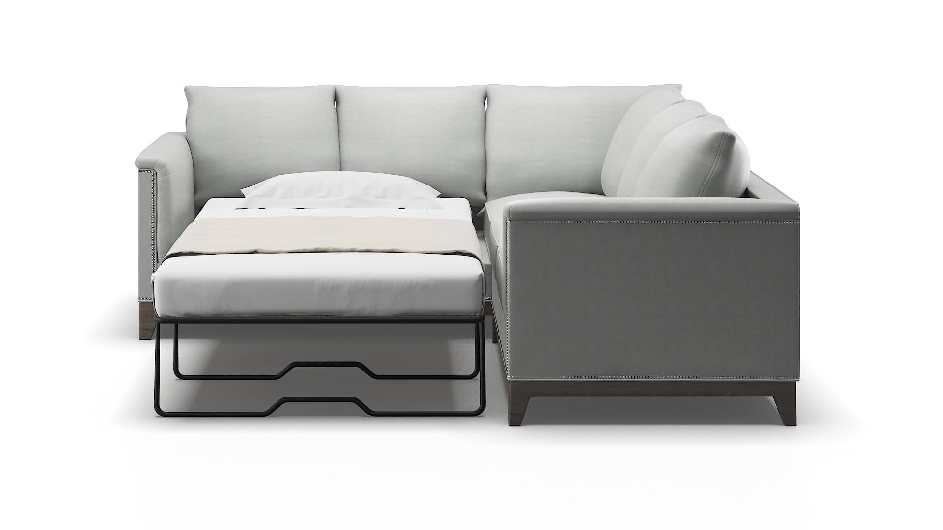 Sofia Dawson Platinum Sectional Sleeper Espresso legs 1