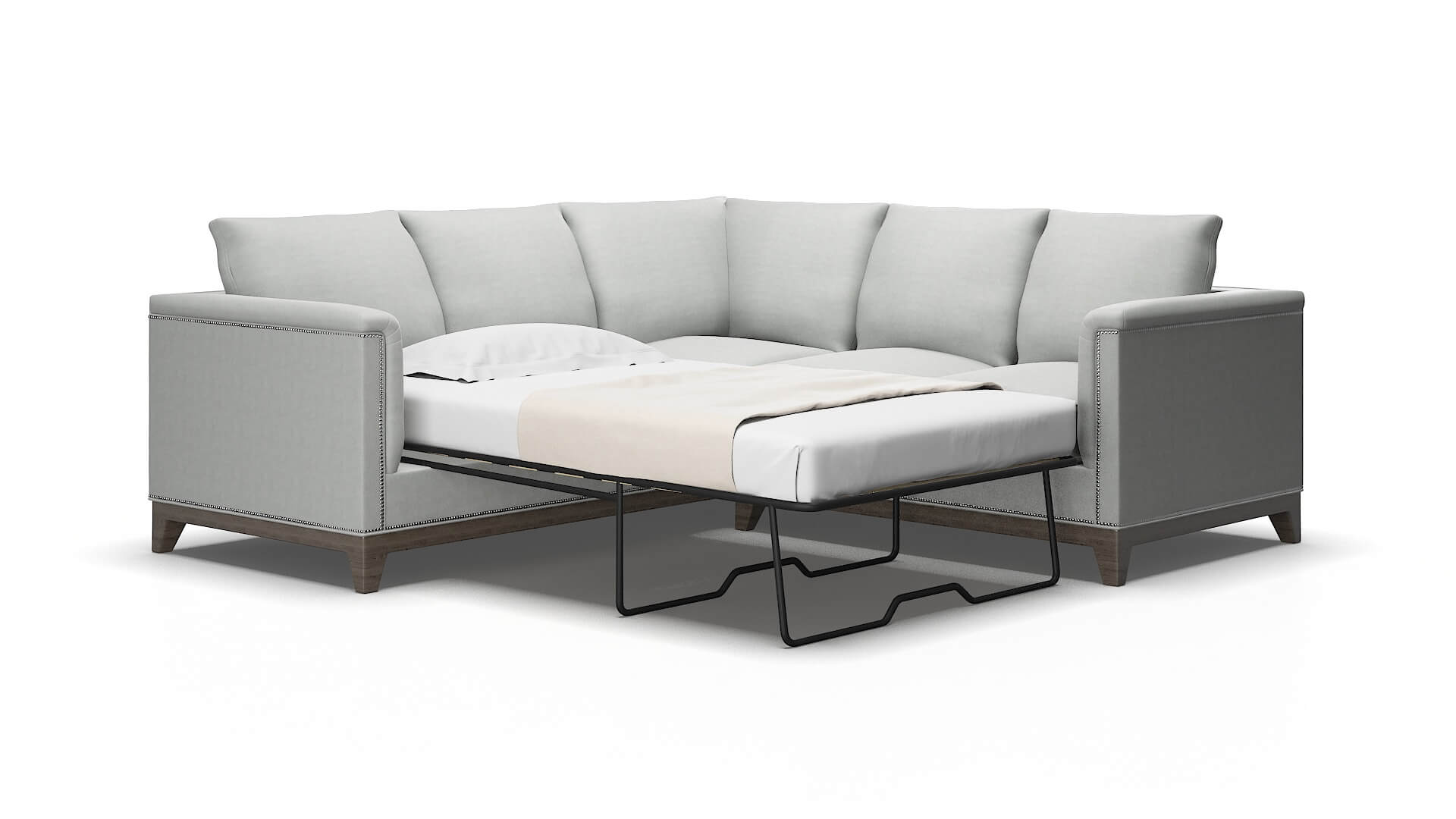 Sofia Dawson platinum Sectional sleeper Espresso Legs  2