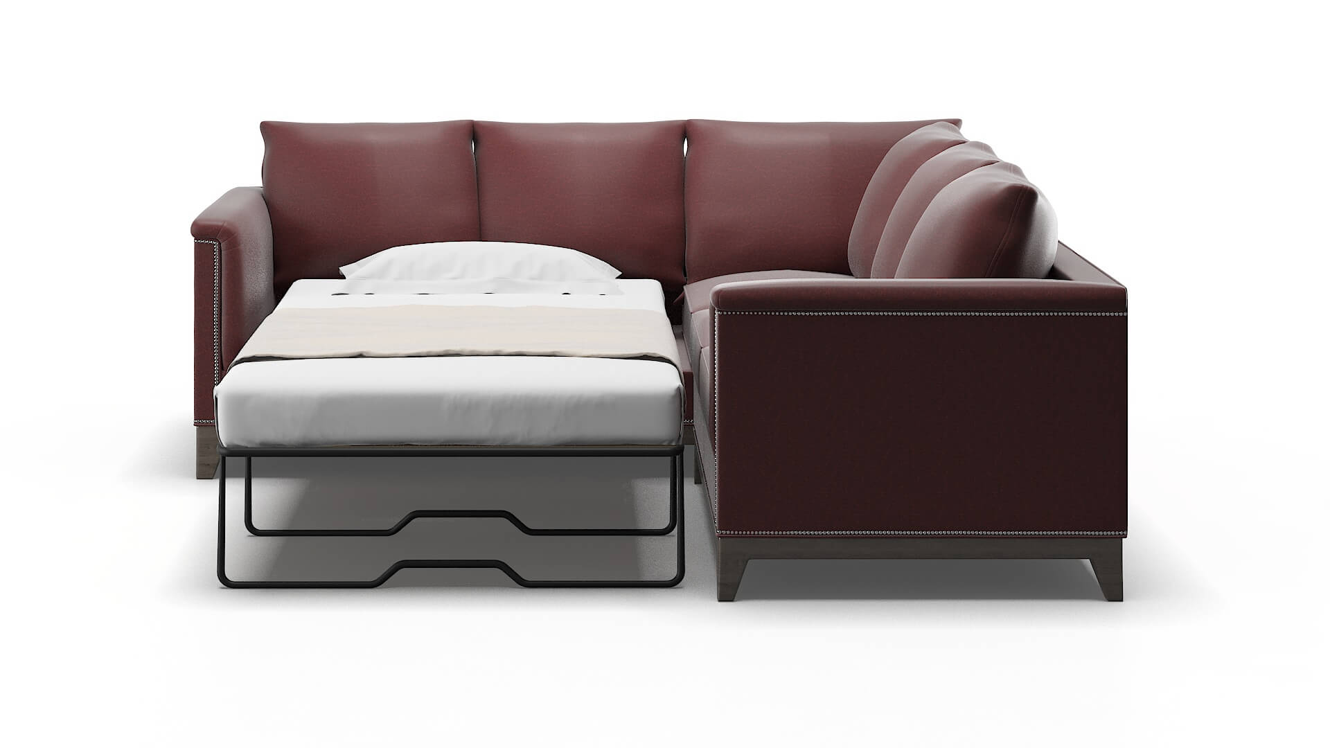 Sofia Derby Berry Sectional Sleeper Espresso legs 1