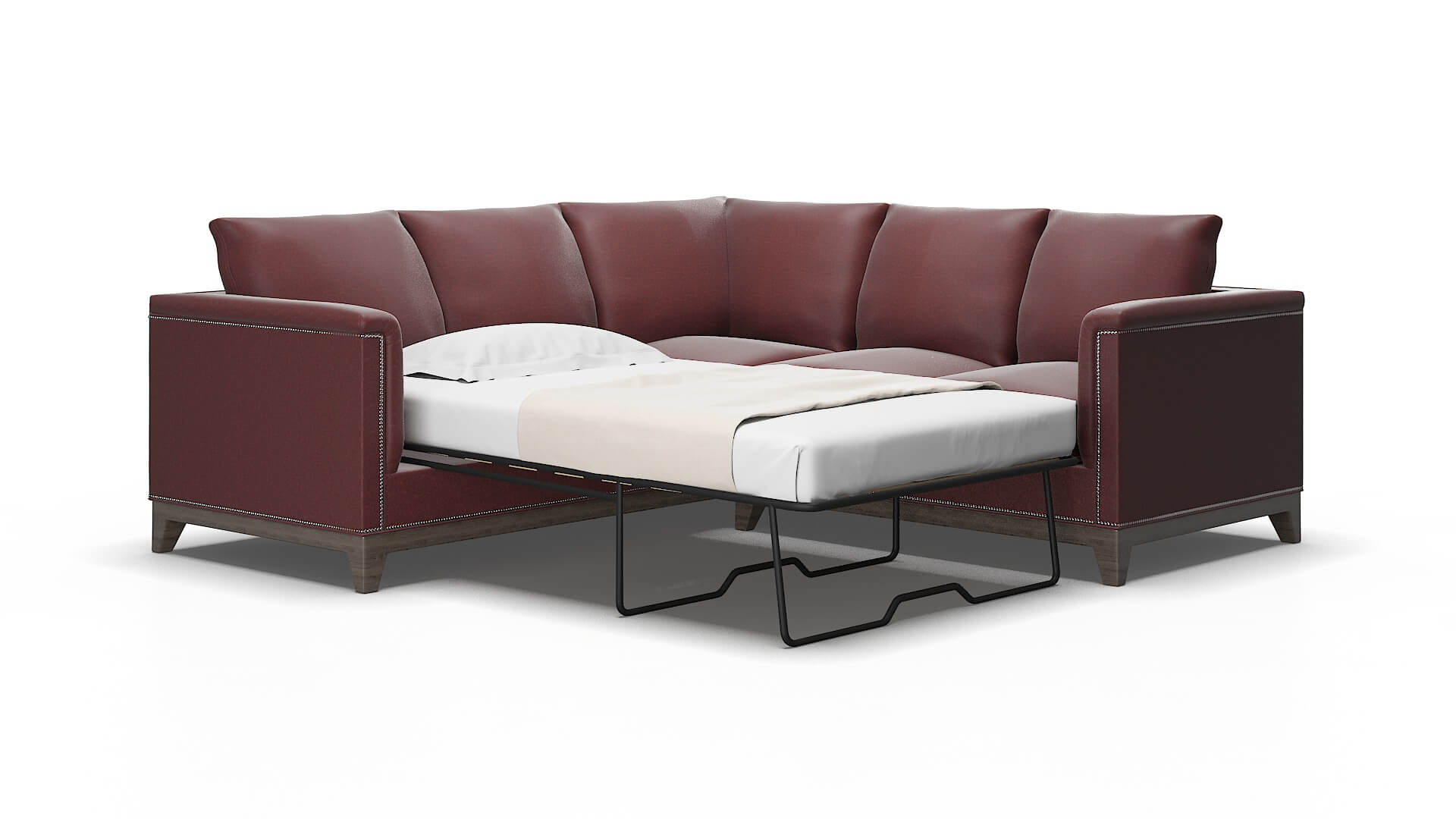 Sofia Derby berry Sectional sleeper Espresso Legs  2