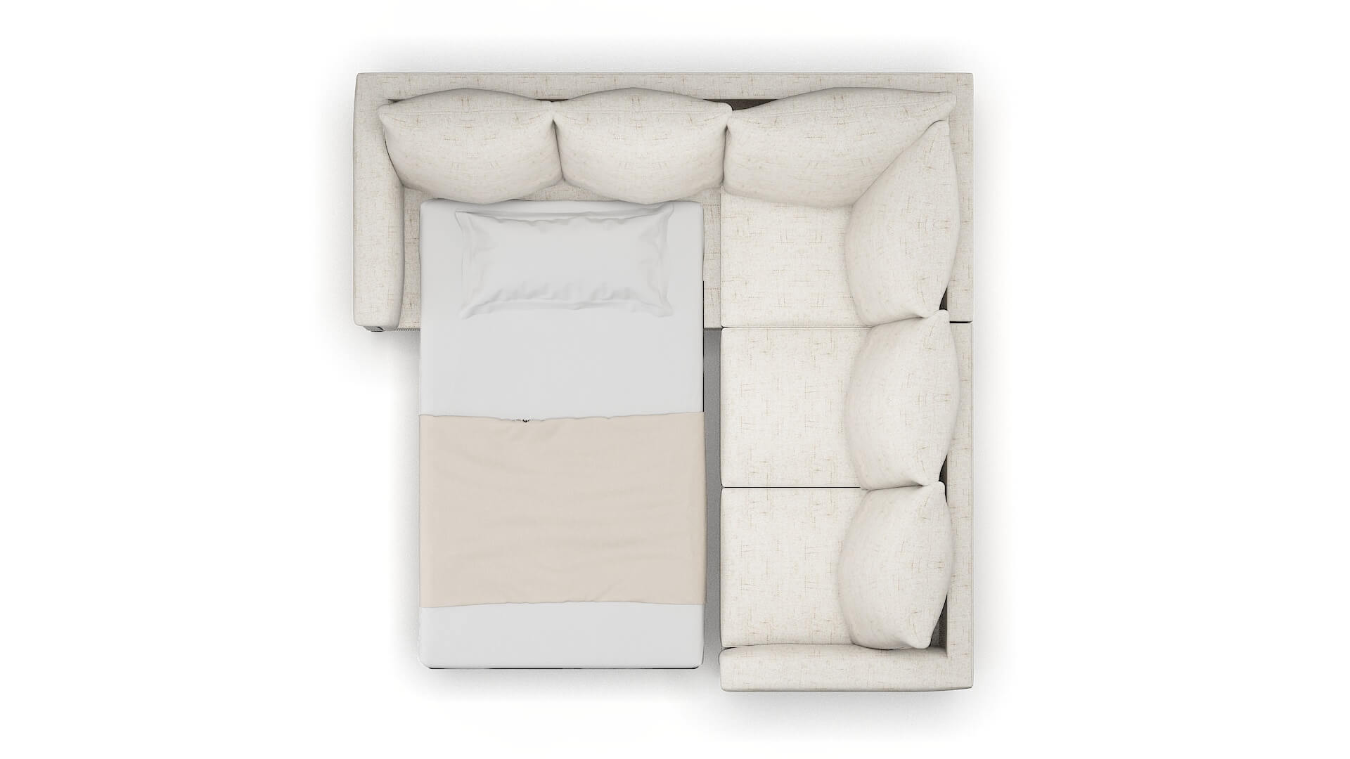 Sofia Derby Taupe Sectional Sleeper Espresso legs 3