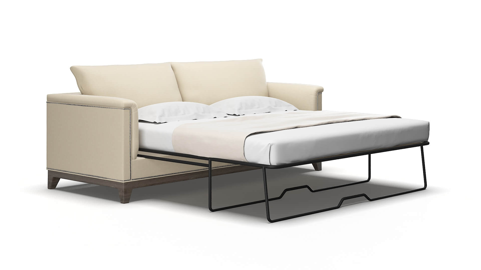 Sofia Dream_d almond Sofa sleeper Espresso Legs  2