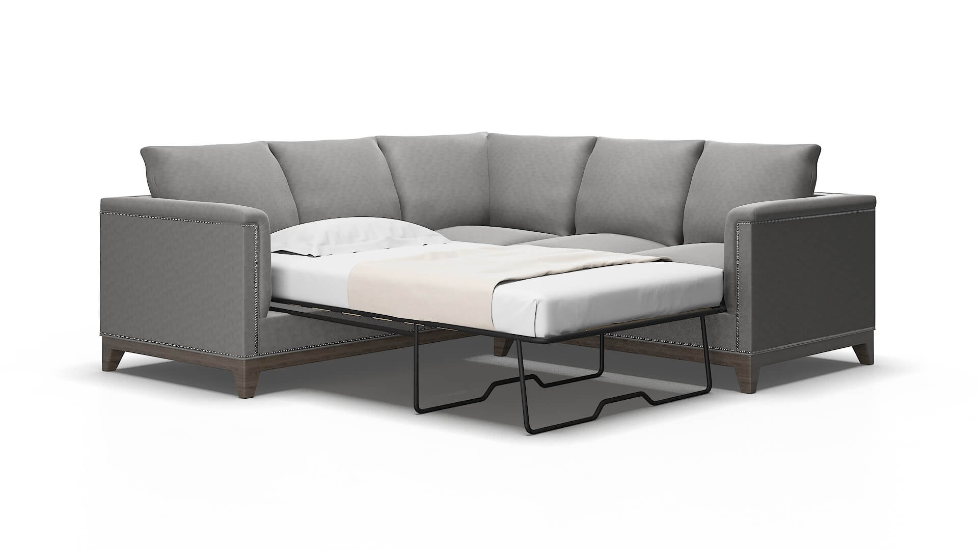 Sofia Dream_d charcoal Sectional sleeper Espresso Legs  2