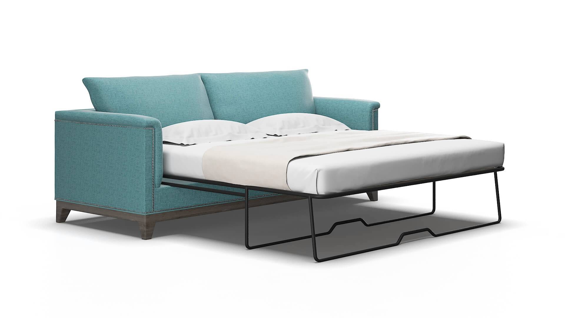 Sofia Elliot teal Sofa sleeper Espresso Legs  2