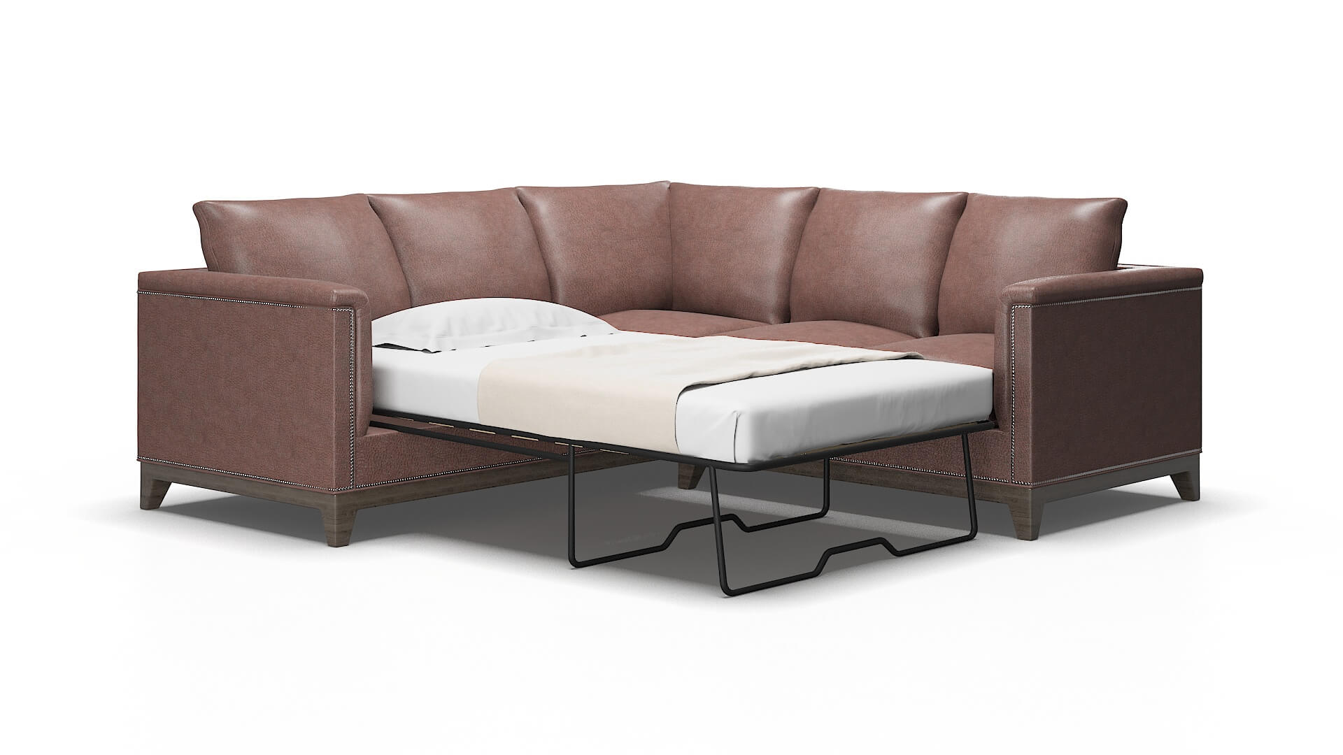 Sofia Ford Brown Sectional Sleeper Espresso legs 2