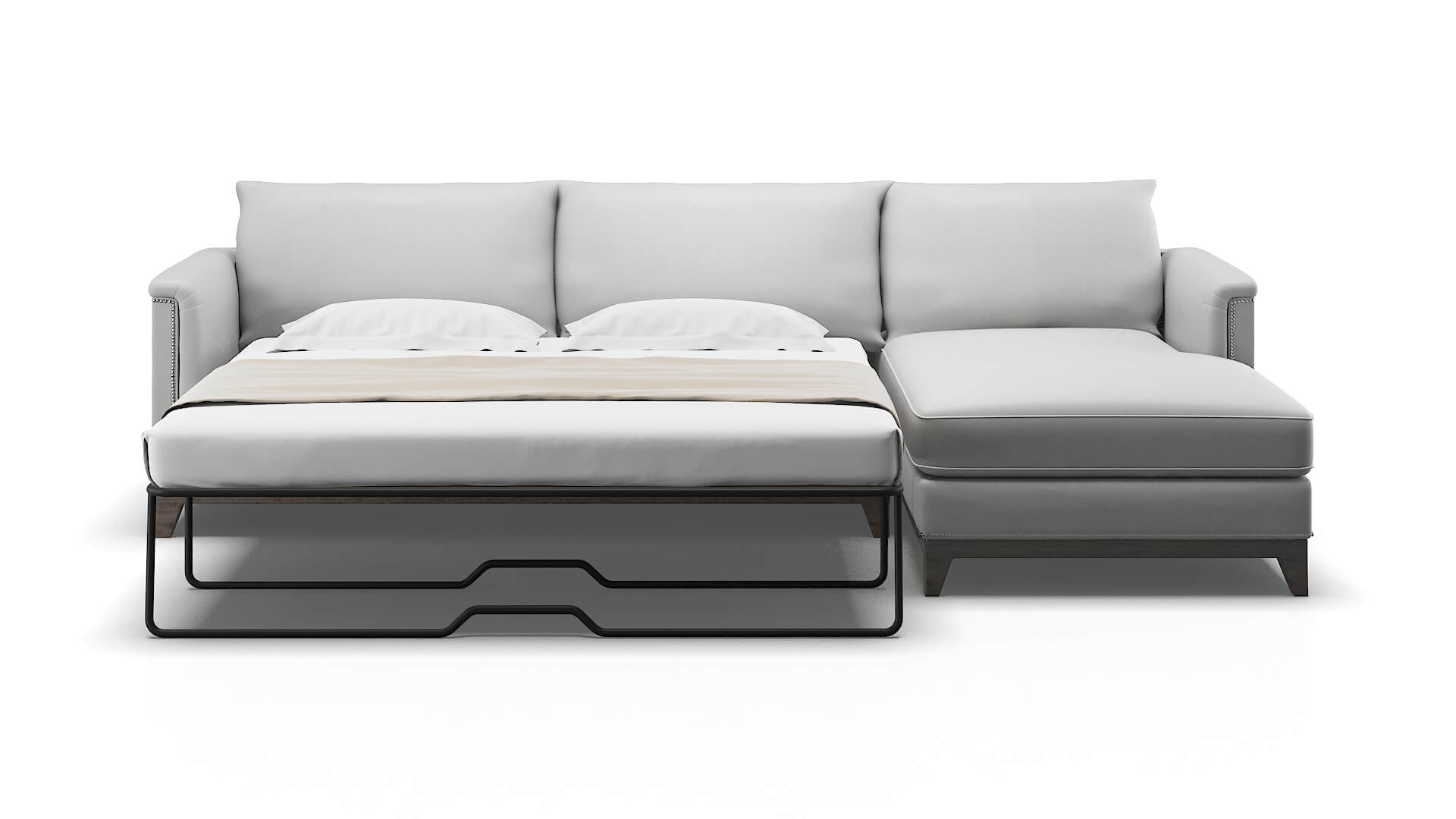 Sofia Geo Sterling Panel Sleeper Espresso legs 1