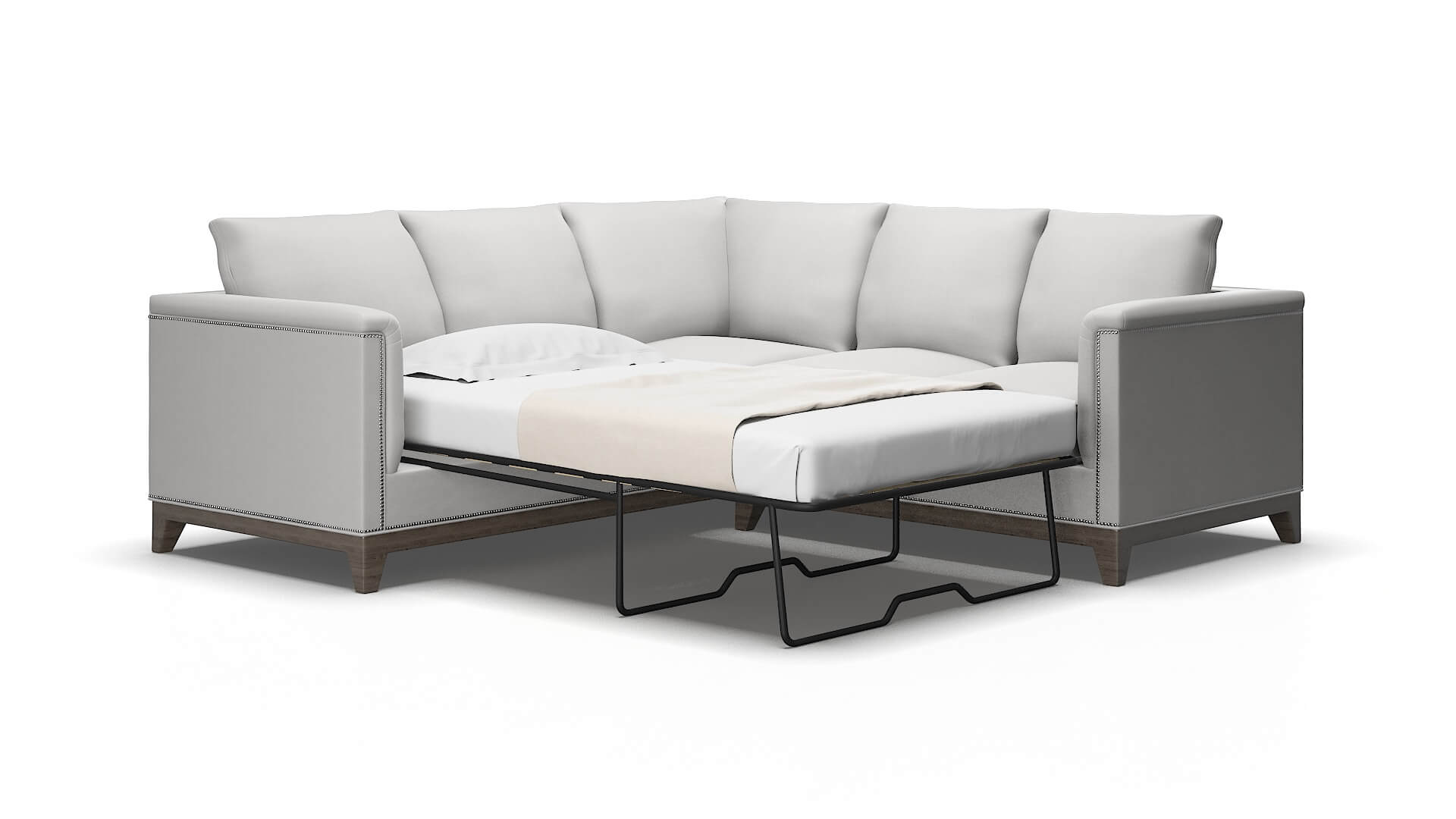 Sofia Geo sterling Sectional sleeper Espresso Legs  2
