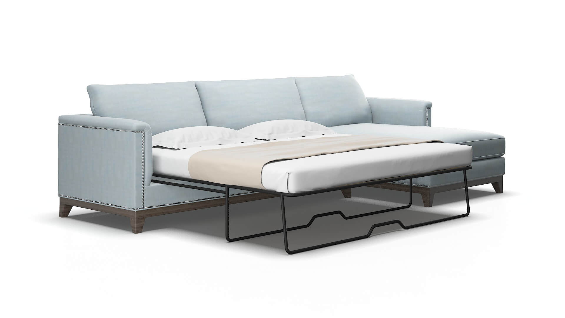 Sofia Hathaway aqua Panel sleeper Espresso Legs  2