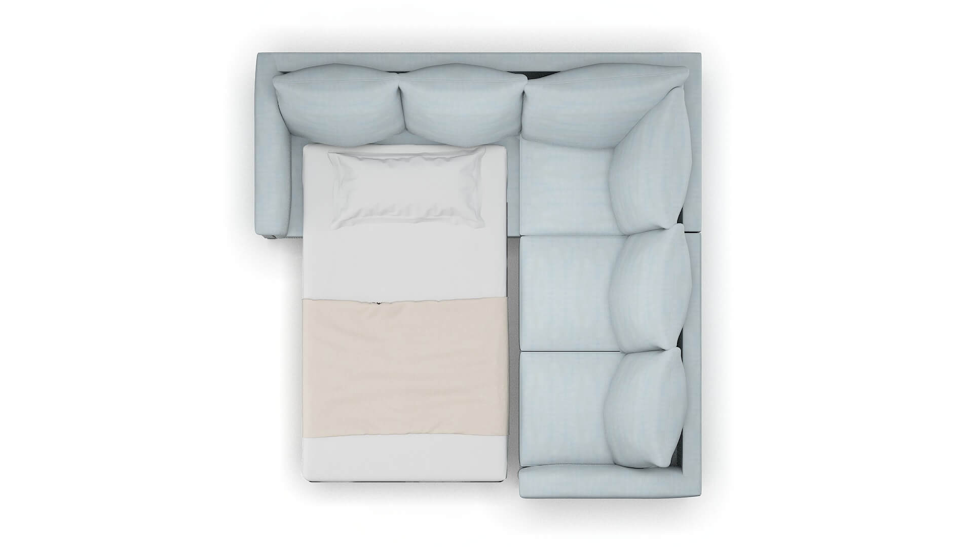 Sofia Hathaway Aqua Sectional Sleeper Espresso legs 3